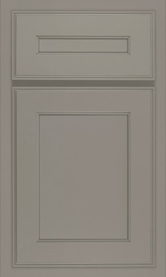 Shiloh Essex, A gray cabinet door from Bethesda Cabinets in MD features a rectangular recessed panel and a matching drawer front above, both