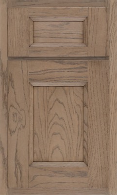 Shiloh Statesville, Square and rectangular wooden kitchen cabinets with a light brown finish